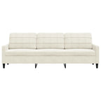 3-sitssoffa gräddvit 210 cm sammet