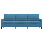 3-sitssoffa blå 210 cm sammet