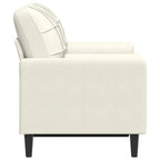 2-sitssoffa med prydnadskuddar gräddvit 120 cm sammet