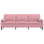 Berlin - 3-sitssoffa med prydnadskuddar rosa 210 cm sammet
