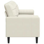 3-sitssoffa med prydnadskuddar gräddvit 210 cm sammet