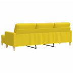 3-sitssoffa med fotpall Ljusgul 210 cm tyg