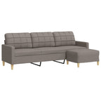 3-sitssoffa med fotpall Taupe 210 cm tyg