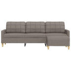 3-sitssoffa med fotpall Taupe 210 cm tyg