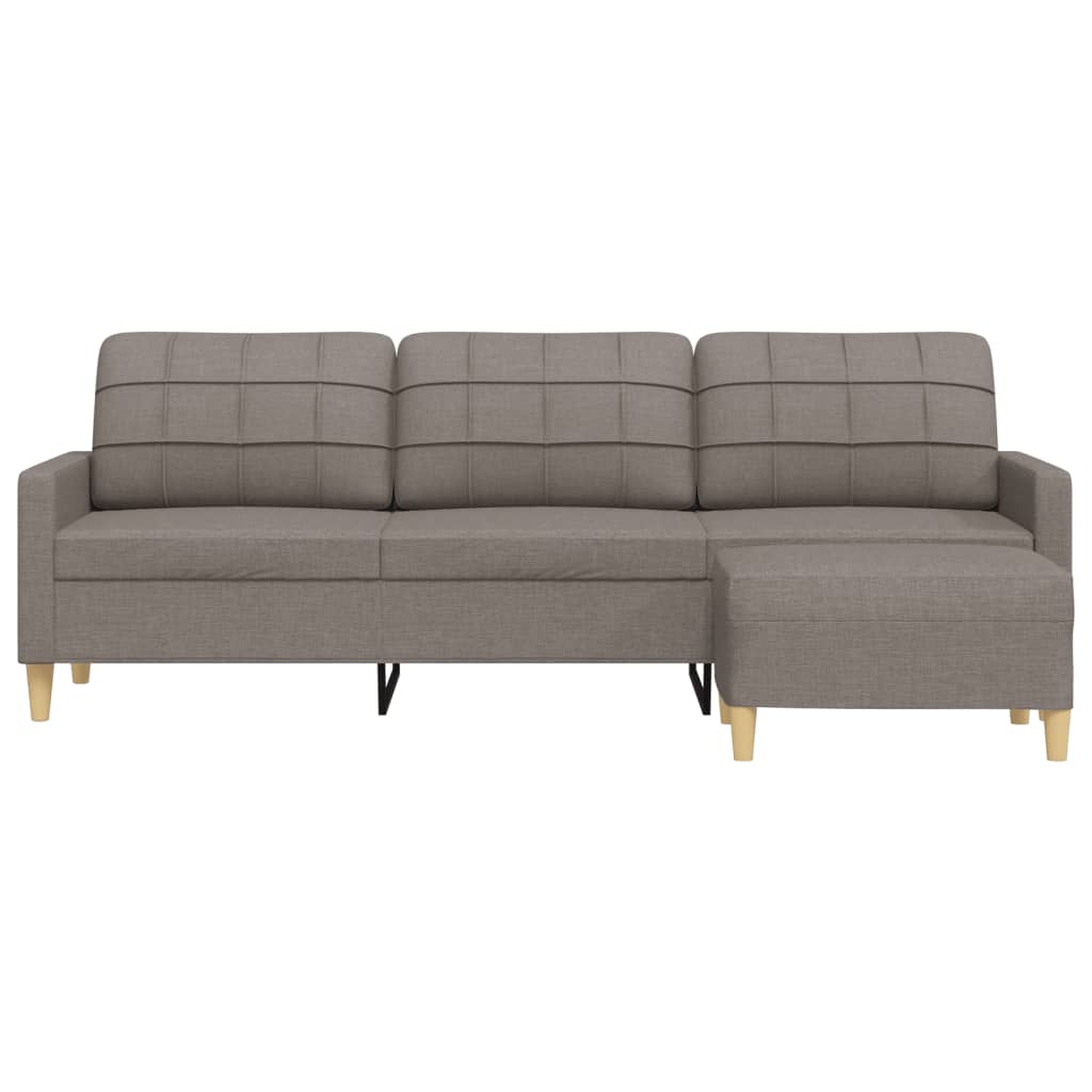 3-sitssoffa med fotpall Taupe 210 cm tyg