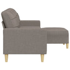 3-sitssoffa med fotpall Taupe 210 cm tyg