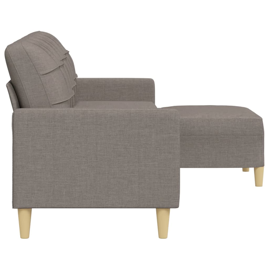 3-sitssoffa med fotpall Taupe 210 cm tyg