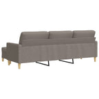 3-sitssoffa med fotpall Taupe 210 cm tyg