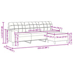 3-sitssoffa med fotpall rosa 210 cm sammet