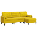 3-sitssoffa med fotpall gul 210 cm sammet