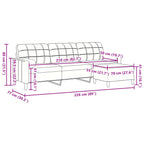 3-sitssoffa med fotpall gul 210 cm sammet