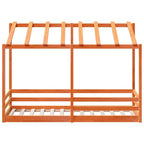 Barnsäng med tak vaxbrun 90x190 cm massiv furu