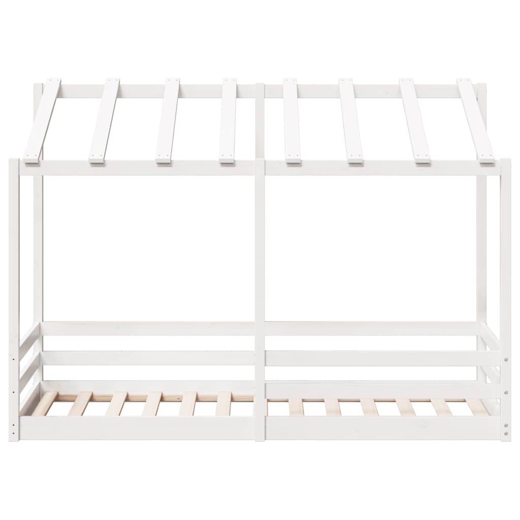 Barnsäng med tak vit 75x190 cm massiv furu