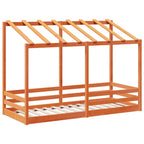 Barnsäng med tak vaxbrun 75x190 cm massiv furu