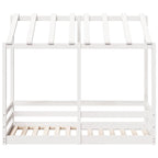 Barnsäng med tak vit 70x140 cm massiv furu