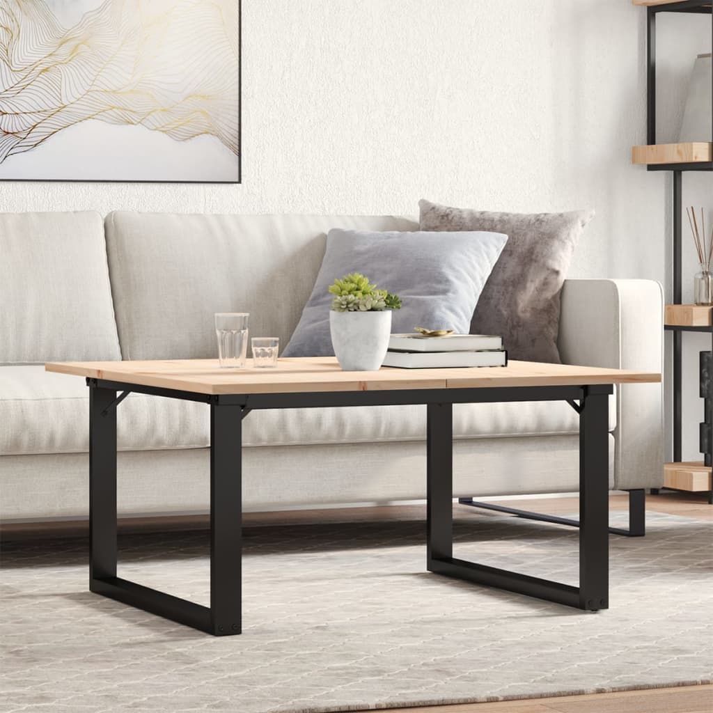 Caviani - Soffbord O-ram 80x80x45 cm massiv furu och stål