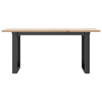 Alviro - Soffbord O-ram 100x50x45 cm massiv furu och stål