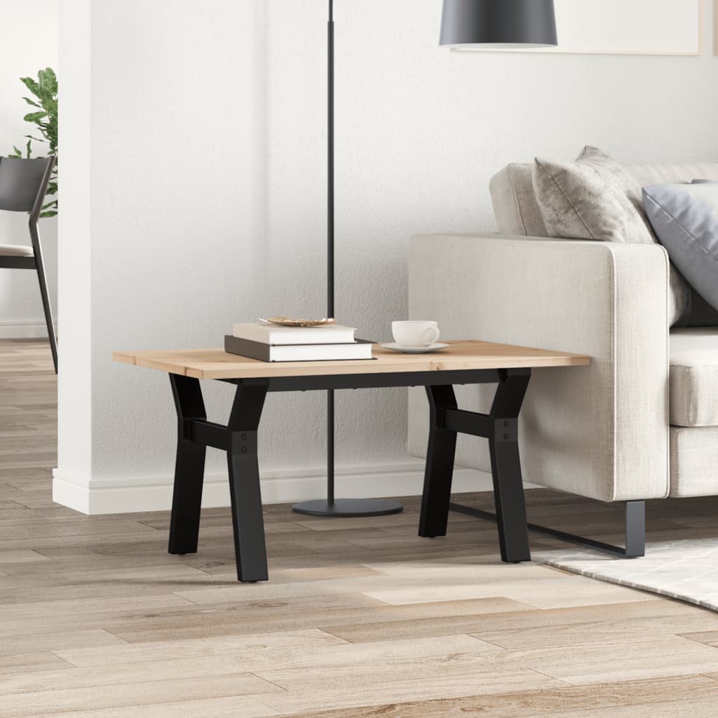 Torvian - Soffbord Y-ram 80x50x40 cm massiv furu och stål