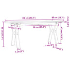 Rovelo - Soffbord Y-ram 110x40x45 cm massiv furu och stål