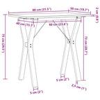 Holviro - Matbord Y-ram 80x50x75 cm massiv furu och stål