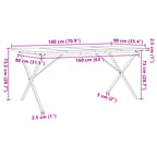 Nerolia - Matbord X-ram 180x90x75,5 cm massiv furu och stål