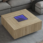 Delvano - Soffbord med Infinity LEDs sonoma-ek 100x100x40 cm