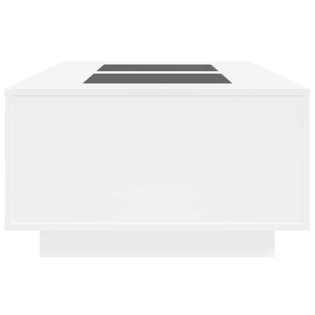 Zelvano - Soffbord med Infinity LEDs vit 116x69x40 cm