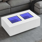 Zelvano - Soffbord med Infinity LEDs vit 116x69x40 cm