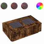 Norixo - Soffbord med Infinity LEDs rökfärgad ek 116x69x40 cm