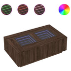 Kelrano - Soffbord med Infinity LEDs brun ek 116x69x40 cm