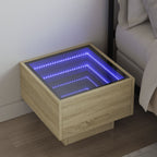 Tavlix - Sängbord med Infinity LEDs sonoma-ek 40x40x30 cm