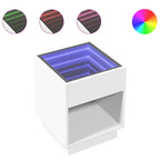 Orelix - Sängbord med Infinity LEDs vit 40x40x50 cm