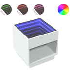 Valisco - Sängbord med Infinity LEDs vit 50x50x50 cm