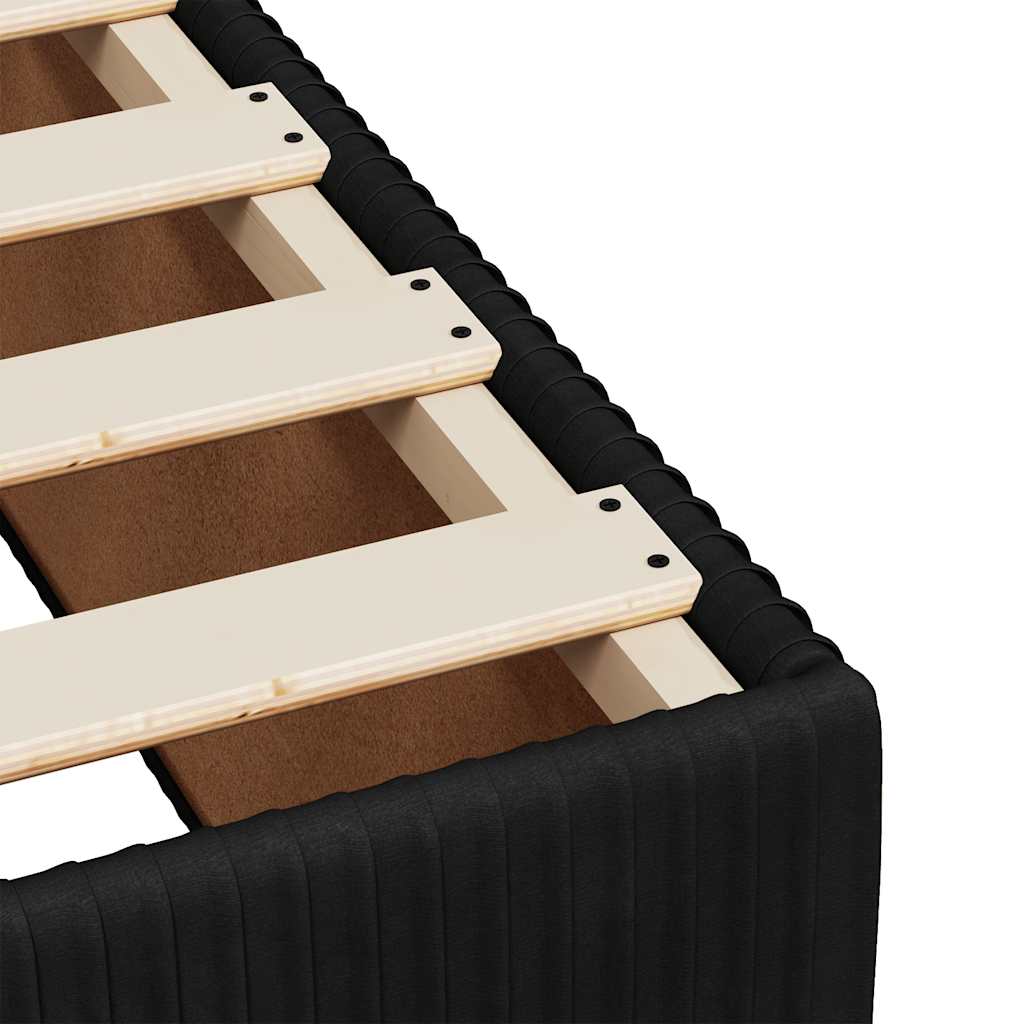 Sängram utan madrass svart 140x200 cm sammet