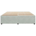 Sängram utan madrass ljusgrå 180x200 cm sammet