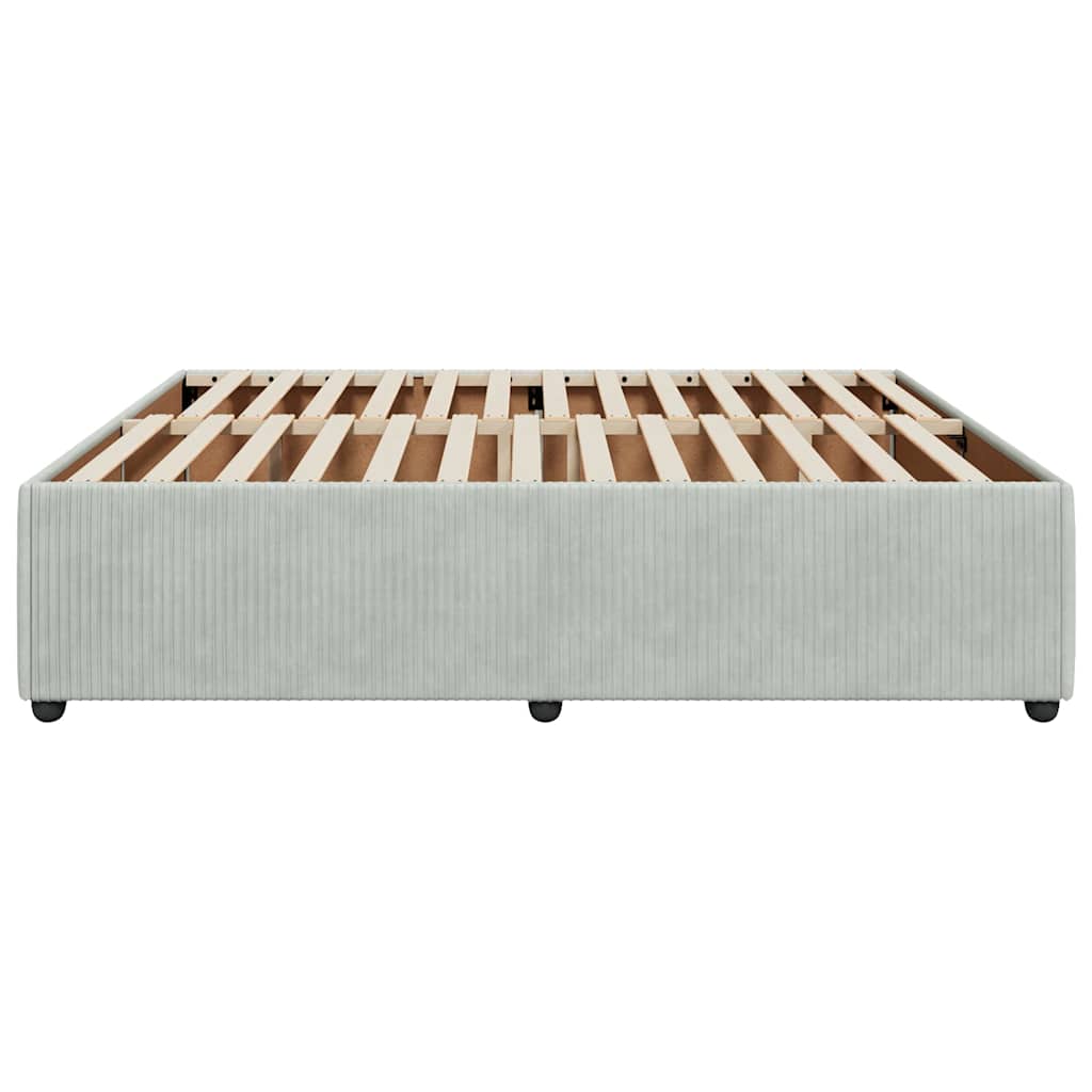 Sängram utan madrass ljusgrå 180x200 cm sammet