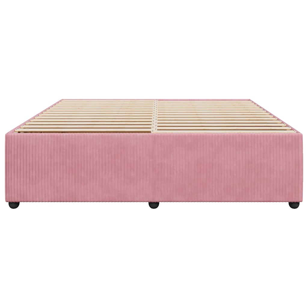 Sängram rosa 180x200 cm sammet