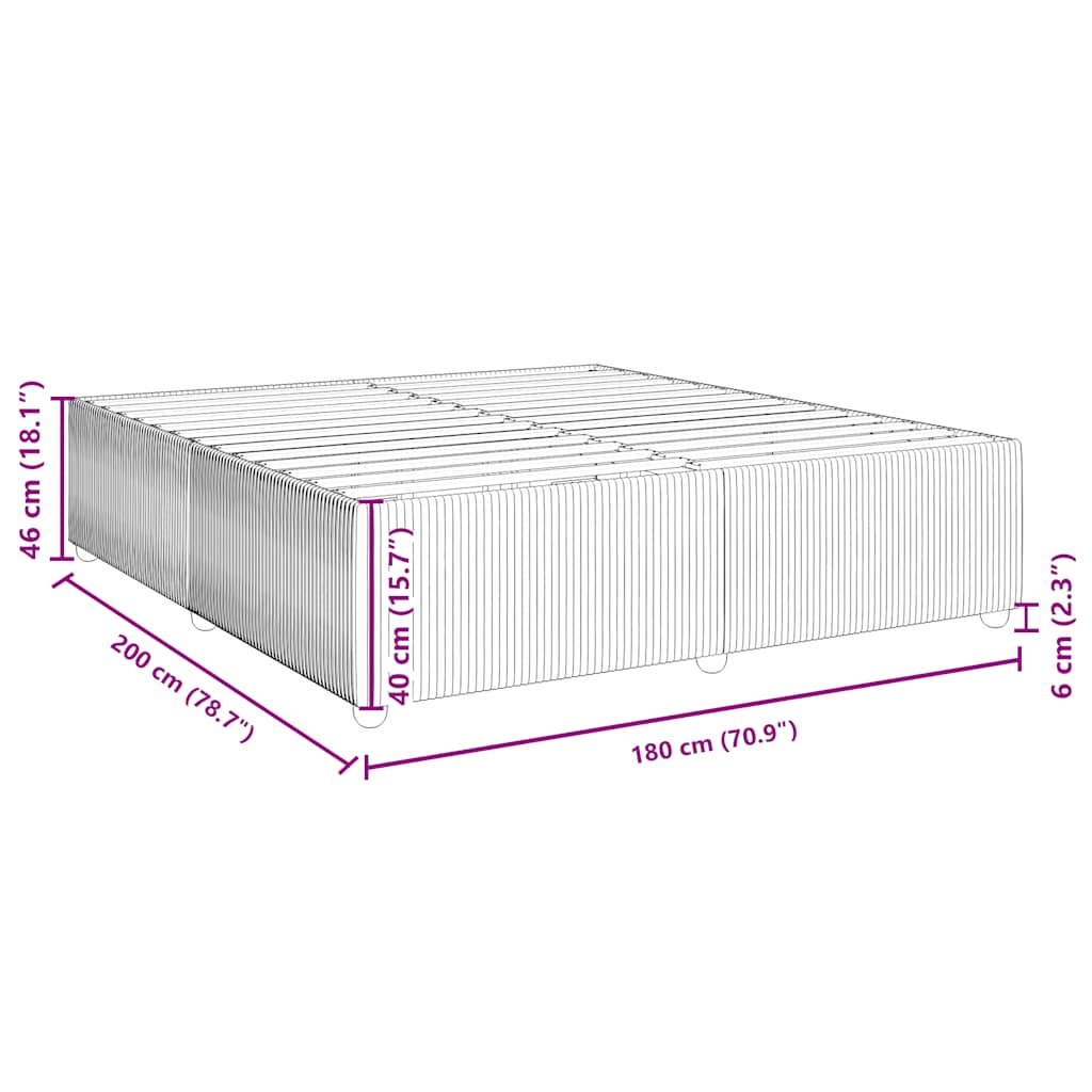 Sängram rosa 180x200 cm sammet