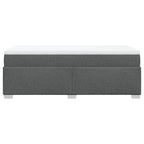 Ramsäng med madrass mörkgrå 80x200 cm tyg