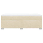 Ramsäng med madrass gräddvit 90x190 cm tyg