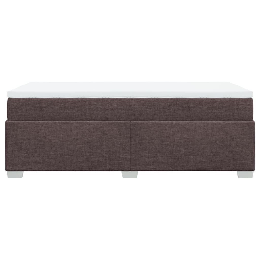 Ramsäng med madrass mörkbrun 90x200 cm tyg