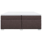 Ramsäng med madrass mörkbrun 200x200 cm tyg