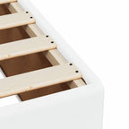 Ramsäng med madrass vit 90x190 cm konstläder