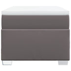 Ramsäng med madrass grå 90x200 cm konstläder