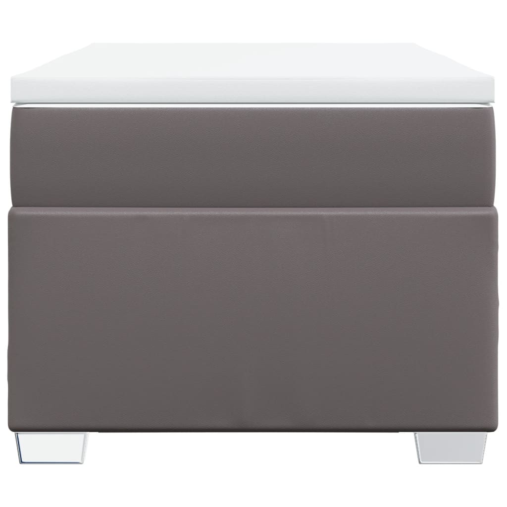 Ramsäng med madrass grå 90x200 cm konstläder