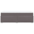 Ramsäng med madrass grå 90x200 cm konstläder