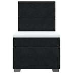 Avyne - Ramsäng med madrass svart 90x190 cm sammet