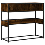 Avlastningsbord rökfärgad ek 90x35x80 cm konstruerat trä