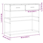 Avlastningsbord brun ek 90x35x80 cm konstruerat trä