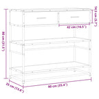Avlastningsbord svart 90x35x80 cm konstruerat trä